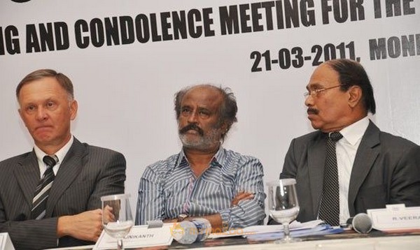 Rajinikanth At Condolence Meet For Japan Earthquake